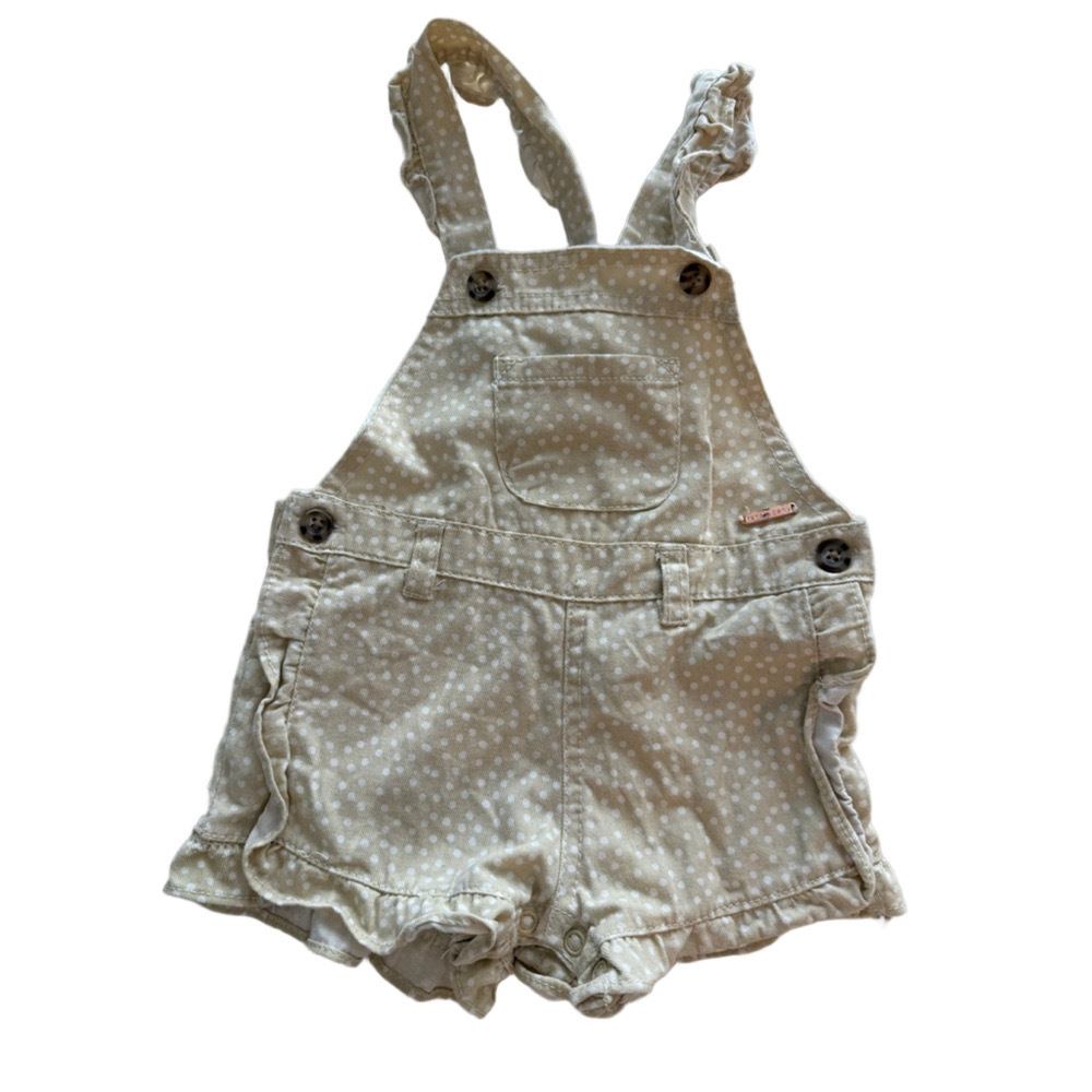baby Girls Kensie Baby Overalls 18M Beige White Polka Dot